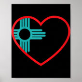 Poster Womens I Love New Mexico Heart Zia Symbol New Mexi (Devant)
