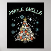 Poster Womens Jingle Shells Christmas Tree Snowflakes Cel (Devant)