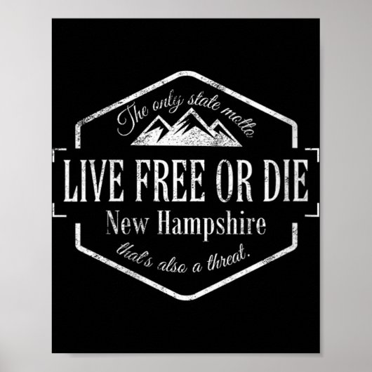 Poster Womens Live Or Die New Hampshire Nh 603 State Mott (Devant)