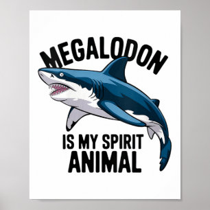 Poster Womens Megalodon Est Mon Esprit Animal Drôle Dire