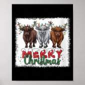 Poster Womens Merry Christmas Scottish Highland Cow Xmas (Devant)