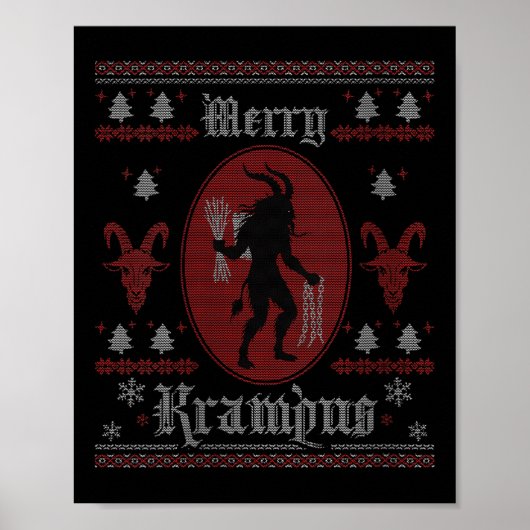 Poster Womens Merry Krampus Horror Soky Evil Funny Ugly C (Devant)