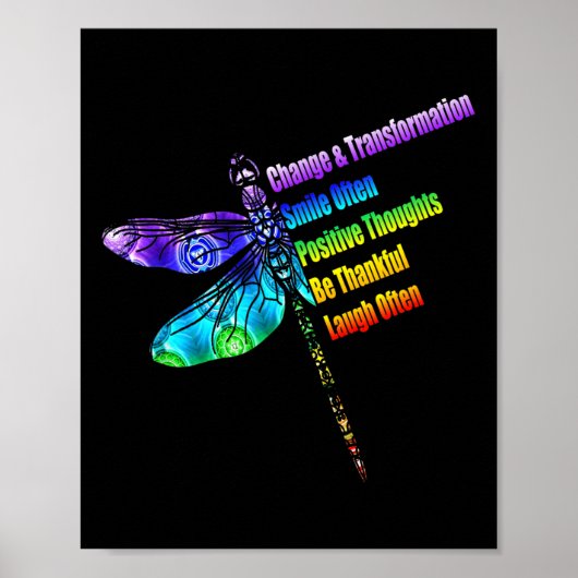 Poster Womens Motivational Insration Gift Dragonfly  (Devant)