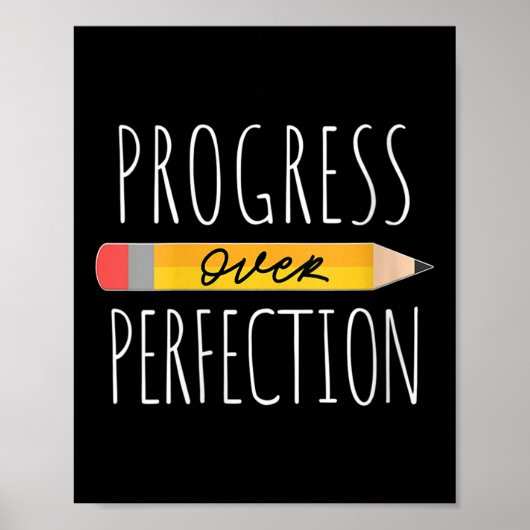 Poster Womens Motivational Progress Over Perfection Back (Devant)
