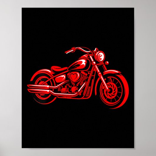 Poster Women's Motorcycle Heart Biker Valentines Day Ride (Devant)