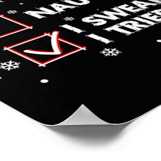 Poster Womens Nice Naughty I Swear I Tried Shirt Adult Sa (Coin)