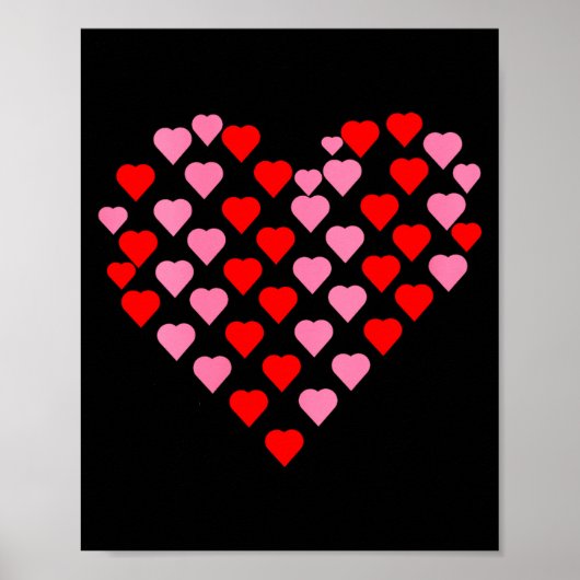 Poster Women's Nk And Red Hearts Lovers Funny Valentine’s (Devant)