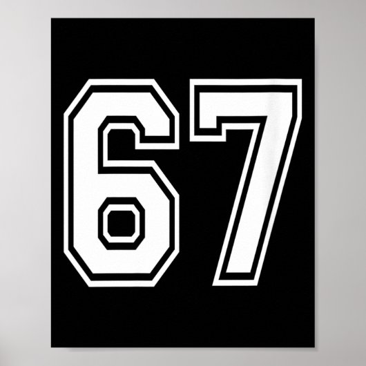 Poster Womens Number 67 Numbered Uniform Srts Jersey Team (Devant)