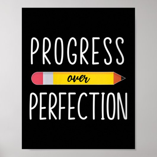Poster Womens Progress Over Perfection Motivational Back  (Devant)