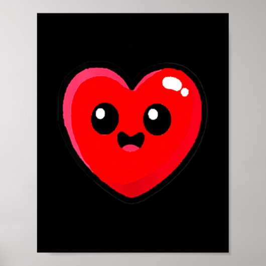 Poster Women's Red Heart Funny Cute Design For Men Women  (Devant)