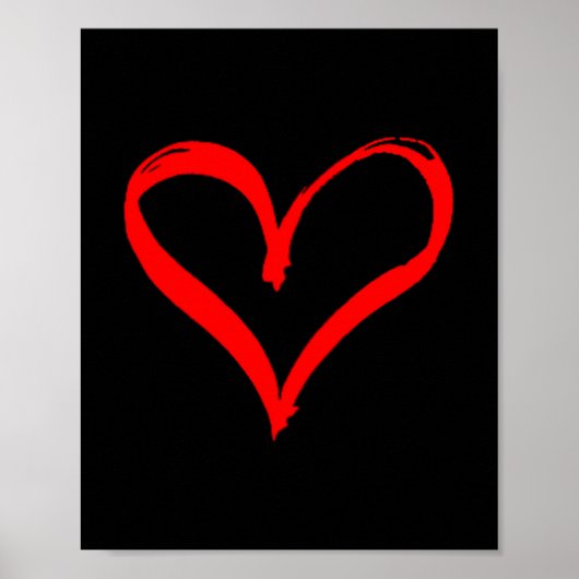 Poster Women's Red Heart Funny Cute Design For Men Women  (Devant)