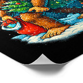 Poster Womens Santa Bigfoot Christmas Tree Sasquatch Xmas (Coin)