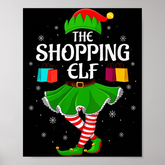Poster Womens Shopng Elf Christmas Family Girls Women Elf (Devant)