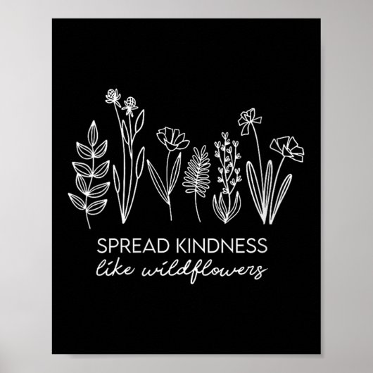 Poster Womens Spread Kindness Like Wildflowers Insrationa (Devant)