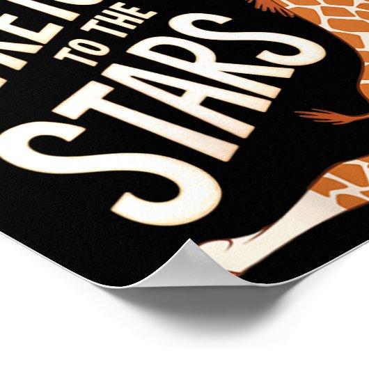 Poster Womens Stretch Toward The Galaxy Sitive Yoga Giraf (Coin)