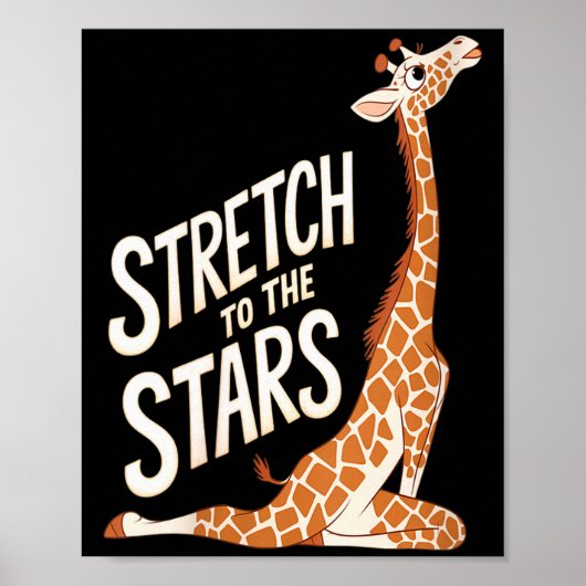 Poster Womens Stretch Toward The Galaxy Sitive Yoga Giraf (Devant)