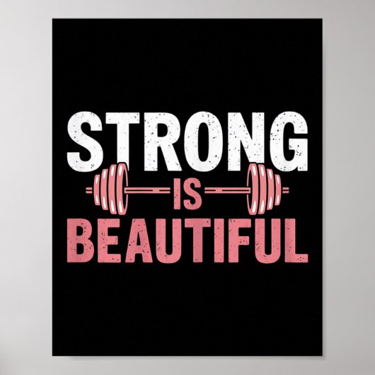 Poster Womens Strong Is Beautiful Gym Fitness Motivationa (Devant)