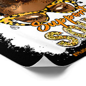 Poster Womens Support Squad Afro Messy Bun Leopard Ms Awa (Coin)