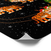 Poster Womens Tiger Santa Sleigh Flying Funny Magical Chr (Coin)