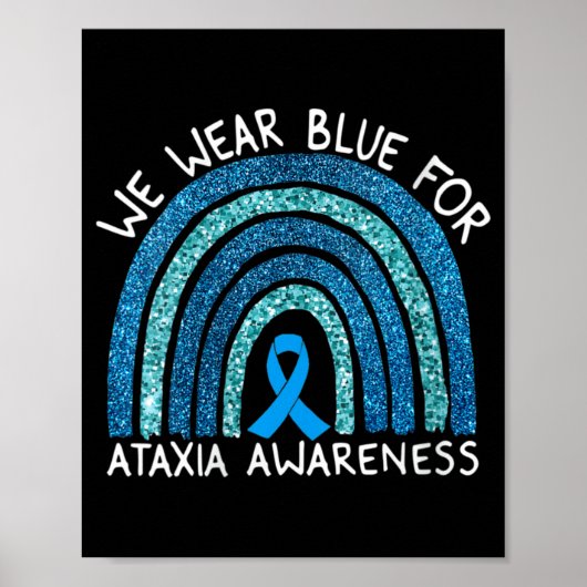 Poster Womens We Wear Blue For Ataxia Awareness Rainbow G (Devant)