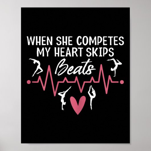 Poster Womens When She Competes My Heart Skips Beats Prou (Devant)