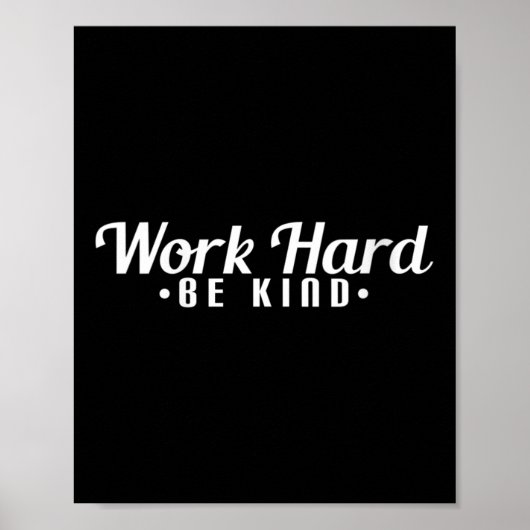 Poster Womens Work Hard Be Kind Motivational V-neck  (Devant)