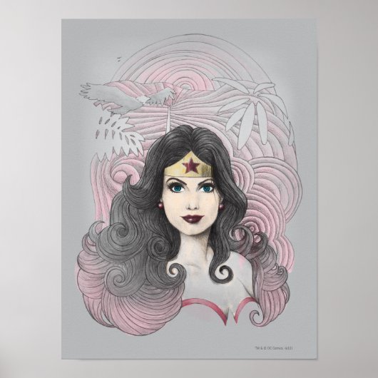 Poster Wonder Femme Aigle et arbres (Devant)