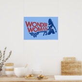 Poster Wonder Woman 75th Anniversary Red & Blue Logo (Cuisine)