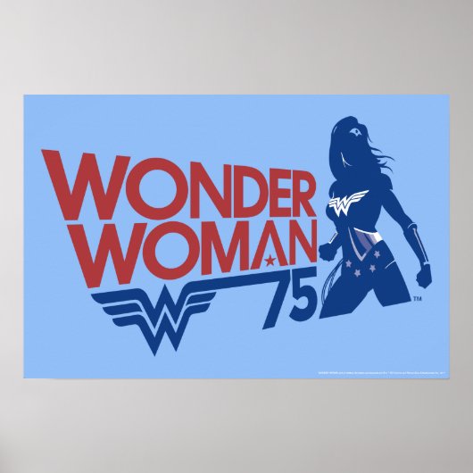 Poster Wonder Woman 75th Anniversary Red & Blue Logo (Devant)