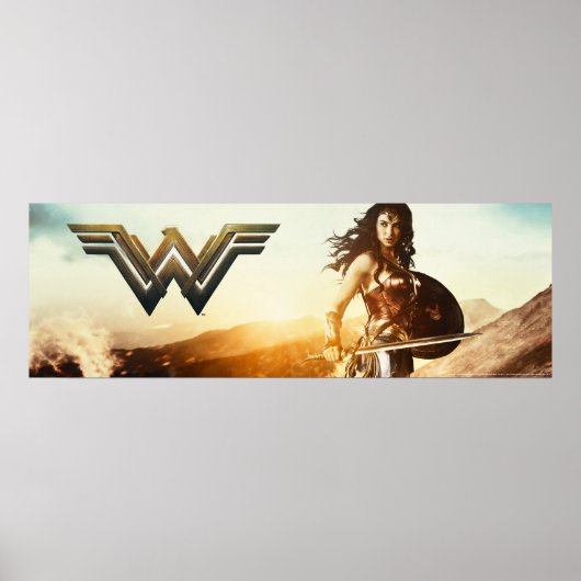 Poster Wonder Woman Au coucher Du Soleil (Devant)
