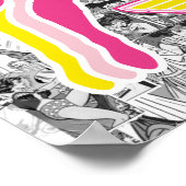 Poster Wonder Woman Silhouette Couché rose Jaune (Coin)