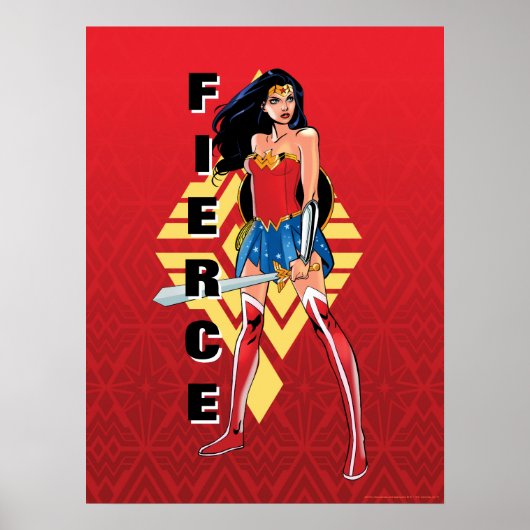 Poster Wonder Woman with Sword - Fierce (Devant)