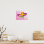 Poster Wonder Woman Yellow Pink Comic Art Logo (Cuisine)