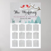 Poster Wonderland Birds Deer Winter Wedding Seating Chart (Devant)