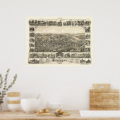 Poster Woodbury, NJ Carte panoramique - 1886 (Cuisine)