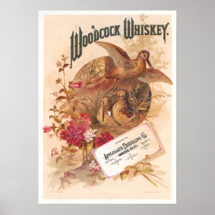 Poster Woodcock Whiskey Publicité Vintage