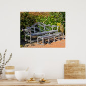 Poster Wooden Bench in Lush Garden (Cuisine)
