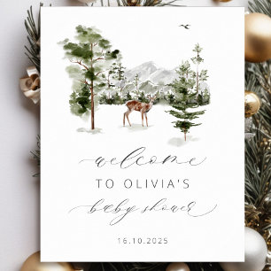 Poster Woodland Adventure Attend Baby shower Bienvenue
