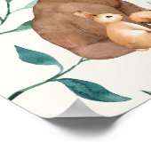 Poster Woodland Animal Friends Statistiques de naissance (Coin)