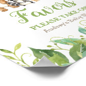 Poster Woodland Animals Greenery Baby Shower Favors Sign (Coin)