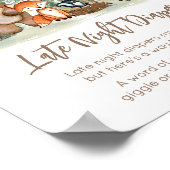 Poster Woodland Animals Shower Late Night Diapers Sign (Coin)