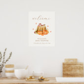 Poster Woodland Automne Citrouille Baby shower champignon (Cuisine)