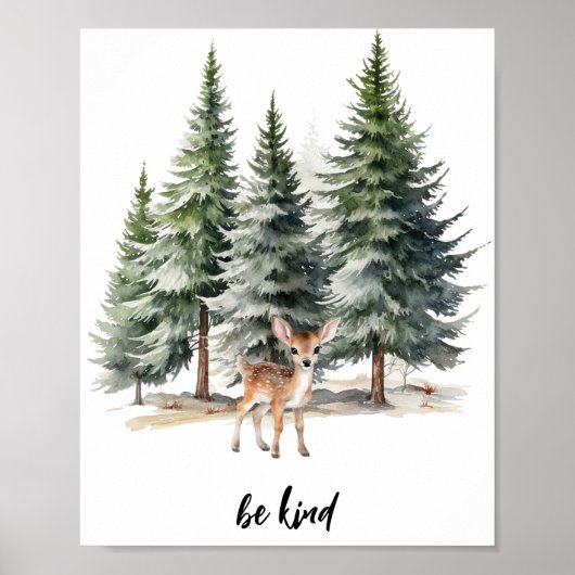 Poster Woodland Be kind Nursery (Devant)