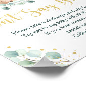 Poster Woodland Bear Greenery Gold Ne pas dire Baby Game (Coin)