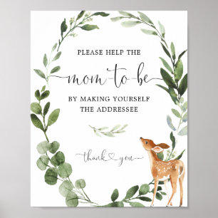 Poster Woodland Deer s'adresse au baby shower Enveloppe