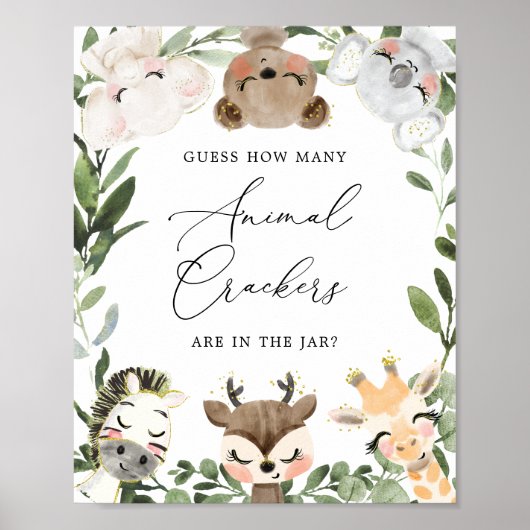 Poster Woodland Devine Combien De Crackers Animaux (Devant)