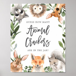 Poster Woodland Devine combien de crackers animaux signe