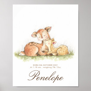 Poster Woodland Forest bébé nom signe pépinière art