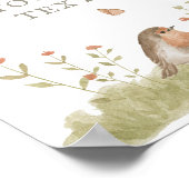 Poster Woodland Forest Bird Baby shower Texte personnalis (Coin)