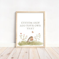 Woodland Forest Bird Baby shower Texte personnalis